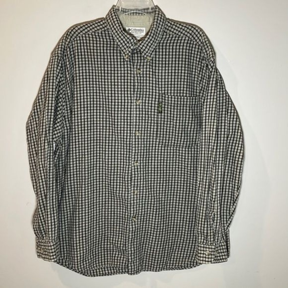 Columbia Lightweight Flannel Plaid Button Down Shirt Men's XL